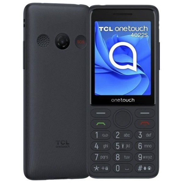 TCL 4022S - Mobiltelefon med knappsats, 2,8" stor skärm, kraftfull högtalare, SOS-knapp, VGA-kamera, 10 dagars batteri