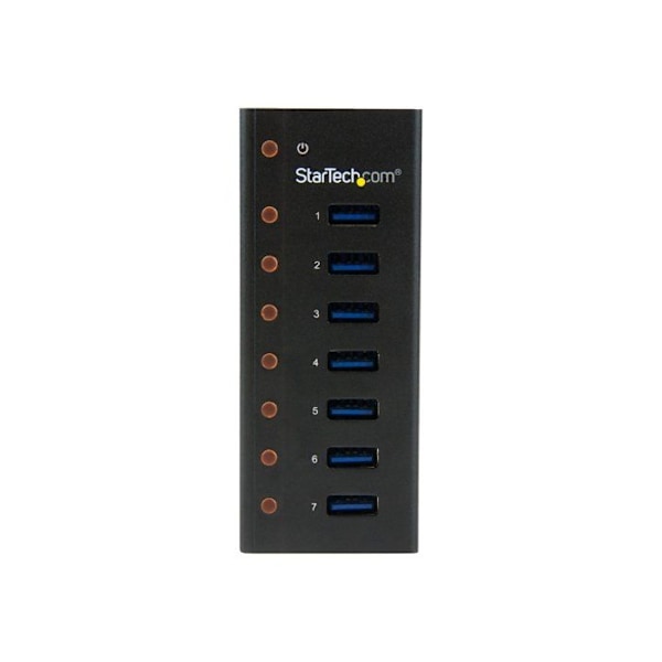 USB 3.0-hubb - StarTech.com - ST7300U3M - 7 portar - Vägghängd - Metallhölje