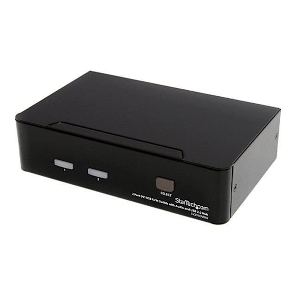 STARTECH USB DVI KVM-switch - 2-portar - DVI-tangentbord Mus Monitor-switch med ljud och USB 2.0-hubb Svart