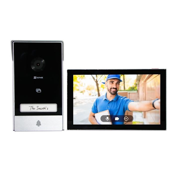 Video intercom system - EZVIZ - HP7 - 2K upplösning - Night vision - Kabelanslutning Svart silver