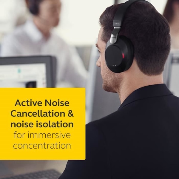 Trådlösa hörlurar - JABRA - Evolve2 85 - USB-C - Stereo - Aktiv brusreducering