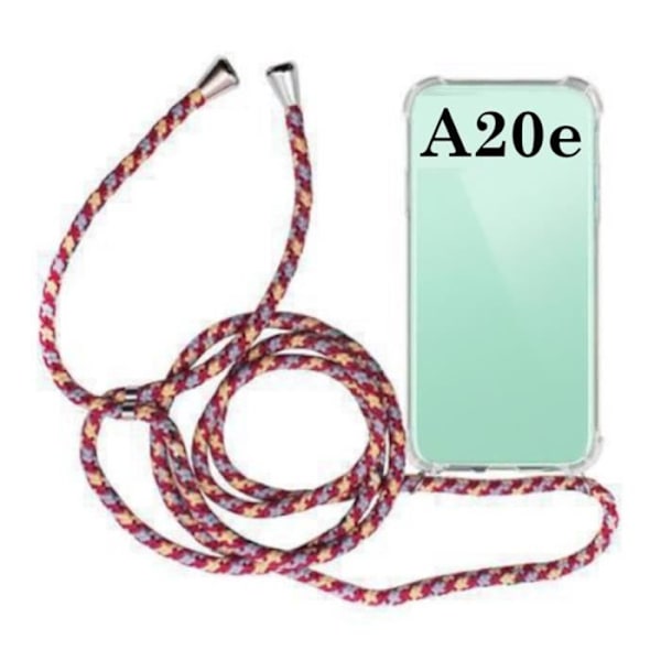 Hängande mobilfodral för Samsung Galaxy A20e Rope Red Burgundy and Blue Röd, Burgund, Blå