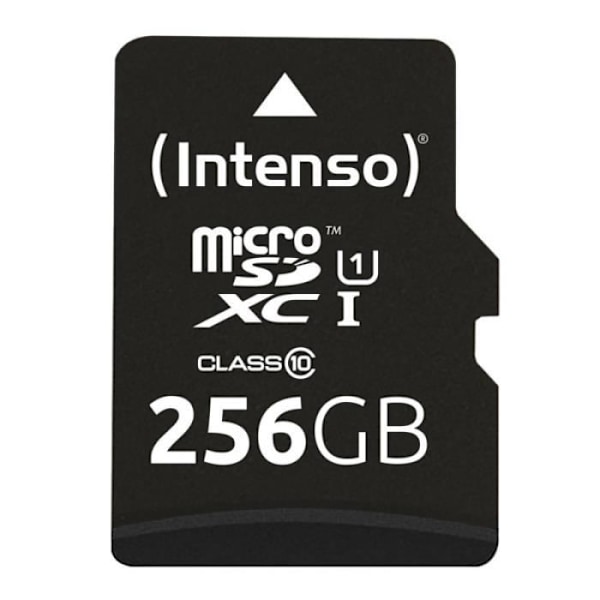 Flashminneskort - Intenso - Micro SDXC 256GB - UHS-I 80MB/s - Svart