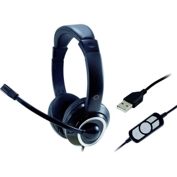 CONCEPTRONIC POLONA 01B headset - USB-kabel runt hörnsvart