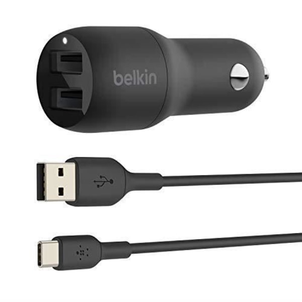BELKIN - billaddare - DUAL USBA CAR CHARG 1M