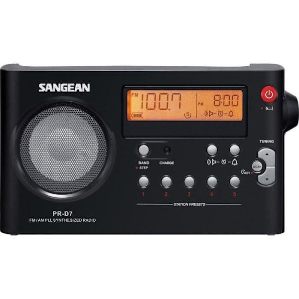SANGEAN Paket PR-D7 Digital FM/AM Radio Svart