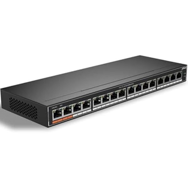 IT-switch DH-SG1016P - DAHUA - 16 portar - PoE - Ohanterad - Gigabit Ethernet