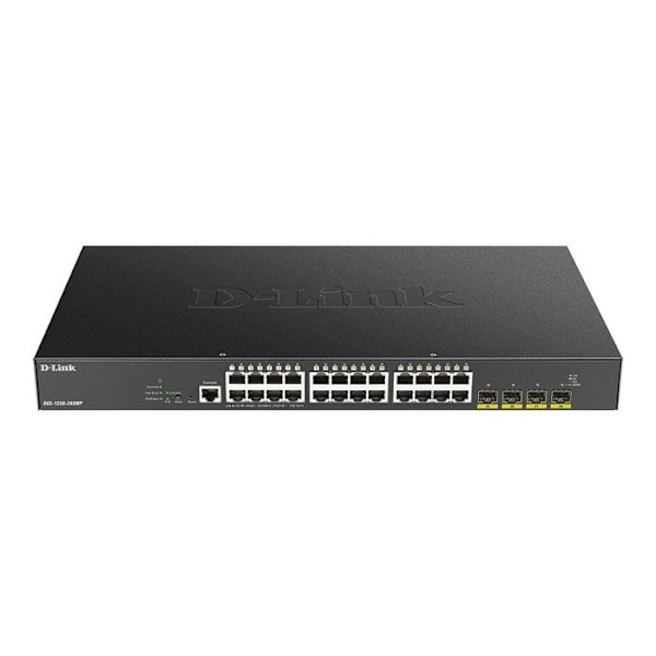 Switch - D-Link - DGS 1250-28XMP - 24 portar Giga Poe - 4x10G SFP+ - Rackmonterbar