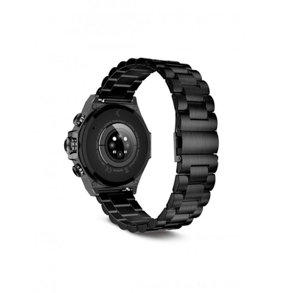 KSIX Titanium Black Round Dial Smart Watch med 1,43" AMOLED-pekskärm, Bluetooth 5.3-anslutning, vattentäthet