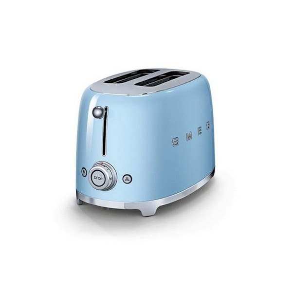 Blå brödrost 950W - SMEG - 2 skivor - 6 bryningsnivåer Blå