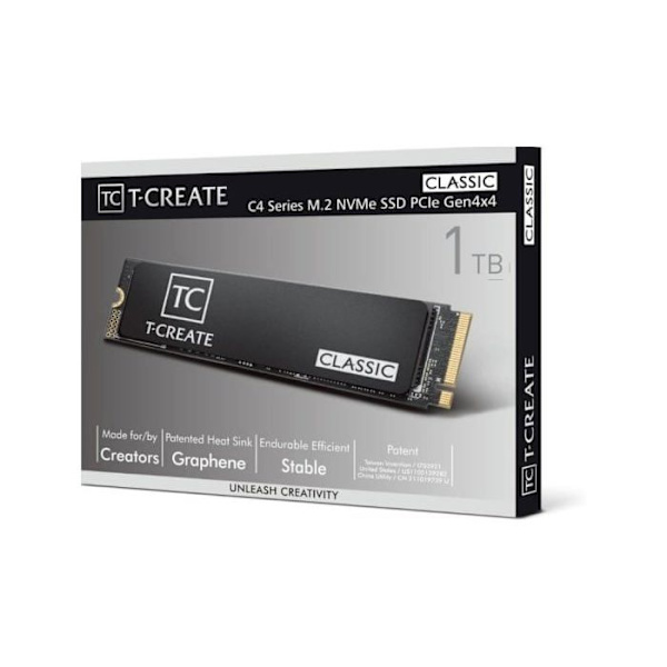Intern SSD - TEAMGROUP - T-Create Classic C47 - 1 To - PCIe 2280 NVMe - 7400 Mo/s