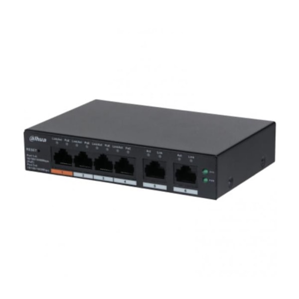 SWITCH IT DAHUA DH-CS4006-4GT-60 GIGABITSWITCH MED 4 POE-PORTAR Svart