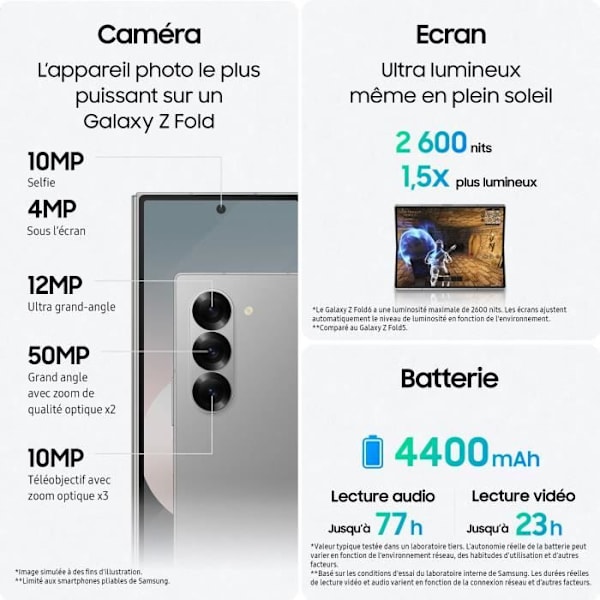 Samsung Galaxy Z Fold6 Smartphone 256 GB Grå Grå