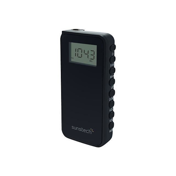 Sunstech RPD23BK Digital Bärbar Radio - Svart - AM/FM - 3,5 mm hörlurar - AAA-batteri