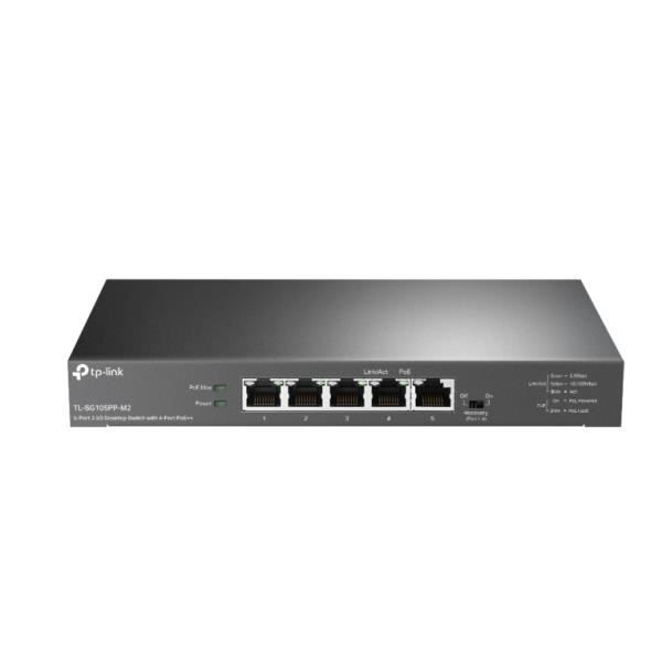 TP-LINK TL-SG105PP-M2 Switch - 5 ohanterade Gigabit Ethernet-portar med PoE-strömförsörjning