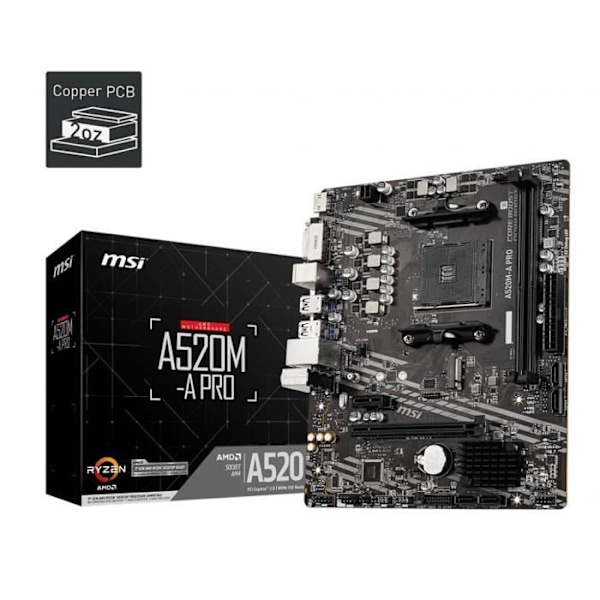 Moderkort - MSI - A520M-A PRO - (911-7C96-020)