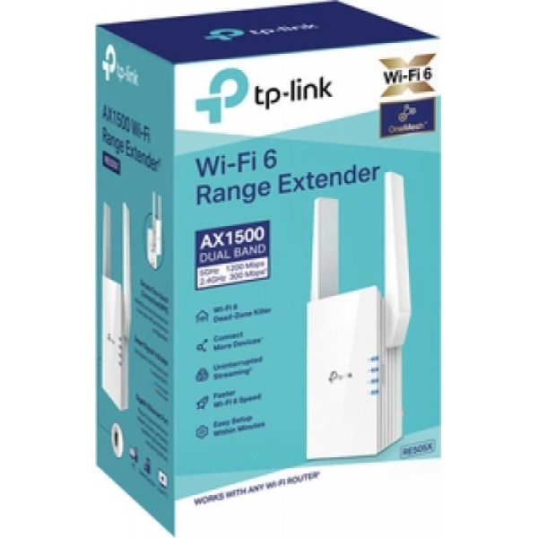 TP-LINK RE505X Wifi range extender - GigE, 802.11ax - Wi-Fi - Dual band
