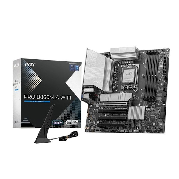 Moderkort - MSI - PRO B860M-A WIFI - LGA 1851 - DDR5 8600+MT/s OC - PCIe 5.0 x16