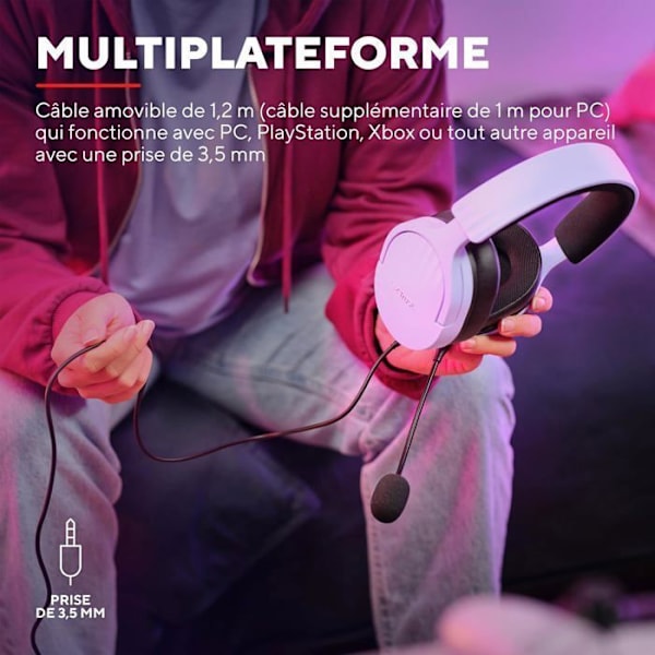 Spelheadset - Trust Gaming - GXT 489P Fayzo - Kabelanslutet - Brusreducerande mikrofon - Lila