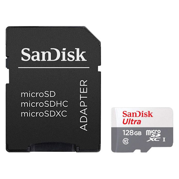 Flashminneskort - SANDISK - Ultra microSDXC 128GB - Klass 10 - Upp till 100 MB/s