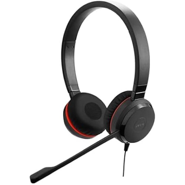 Stereohörlurar - JABRA - Evolve 20 SE - Passiv brusreducering - USB-C-anslutning - Optimalt komfort Svart