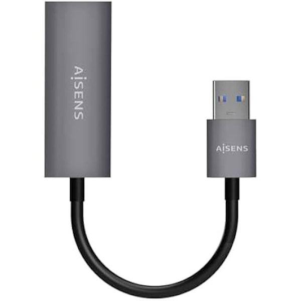 AISENS - A106-0708 - USB 3.0 till Gigabit Ethernet-omvandlare 10/100/1000 Mbps, Grå, 15 cm
