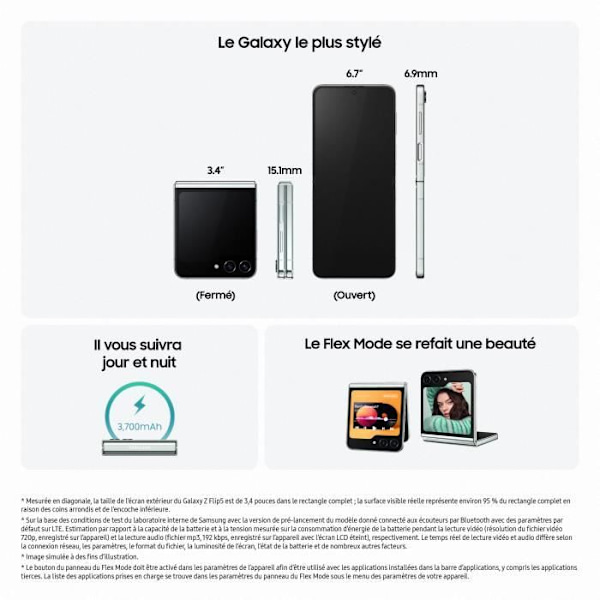 Samsung Galaxy Z Flip5 Smartphone 256 GB Grön Vatten grönt