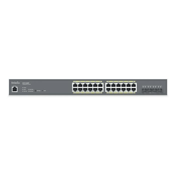 EnGenius Switch med 24 Gigabit Ethernet PoE portar, L2+ Hanterad Grå