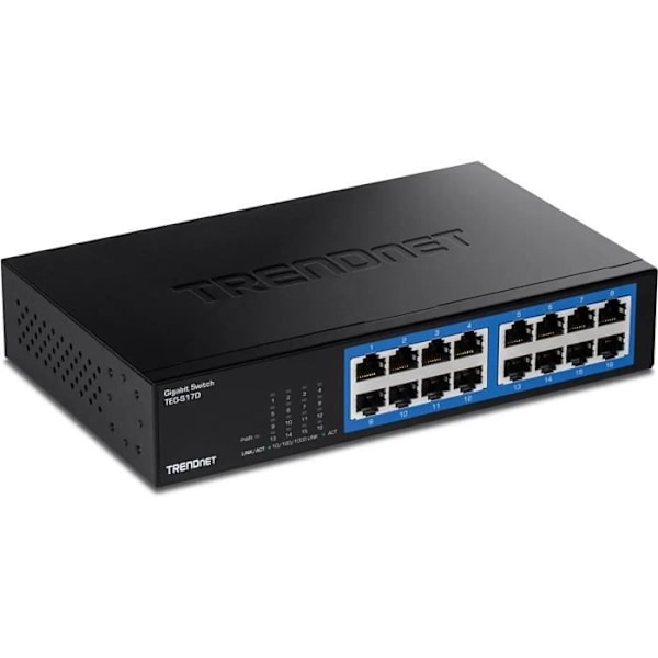 TRENDNET TEG-S17D 16-portars Gigabit Desktop Switch - Plug and play - Intern strömförsörjning - 32 Gbps