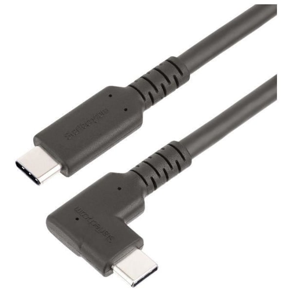 StarTech.com 1m Heavy Duty rätvinklig USB-C-kabel, USB 3.2 Gen 2 (10 Gbps), Full USB-C till C-dataöverföringssladd - MB