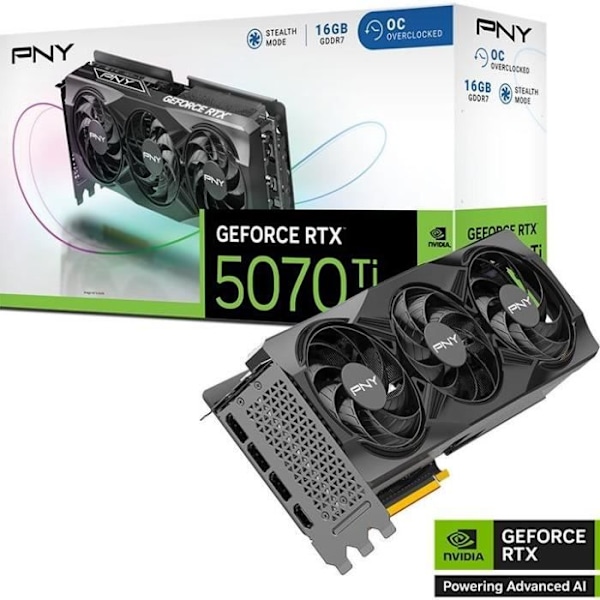 PNY - Grafikkort - GEFORCE RTX™ RTX 5070Ti - 16GB - STD OC Svart