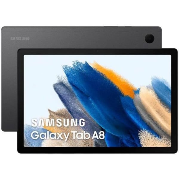 Samsung Galaxy Tab A8 WiFi-surfplatta i grått (mörkgrå) med 10,5" Full HD+-skärm, 1920 x 1200 pixlar, Android, WiFi, processor