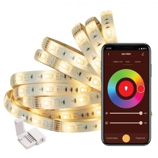 Tira LED Muvit IO MIOLST002/ 5m/ 24W/ Färg RGB+CCT/ Reglerbar/ WiFi