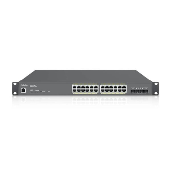 Nätverks switch - EnGenius - ECS1528FP - 24 Gigabit portar - PoE 410W - Hantering Layer 2 Svart
