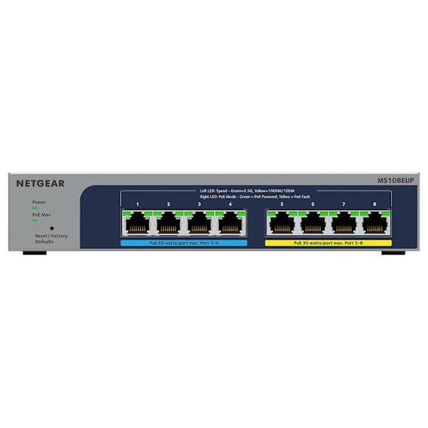Switch - Netgear - MS108EUP - 8 portar - Gigabit Ethernet - 2 års garanti
