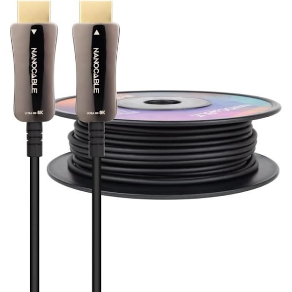 HDMI-kabel V2.1 - NANOCABLE - 10.15.2130 - 8K 60Hz - 4K 120Hz - 48Gbps - 30 m Svart