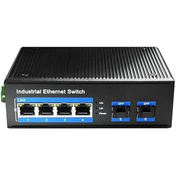 HUB Switch - CUDY - IG1004S2P - PoE - 4 portar - Industriell Svart