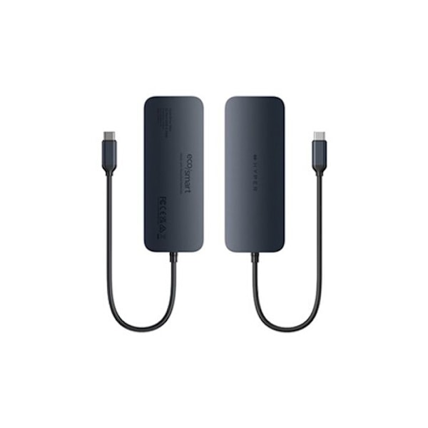 USB-C-adapter - ECOSMART - Hyper HUB 11 i 1 - 140W PD 3.1 - 2 monitorer 4K - Gigabit Ethernet