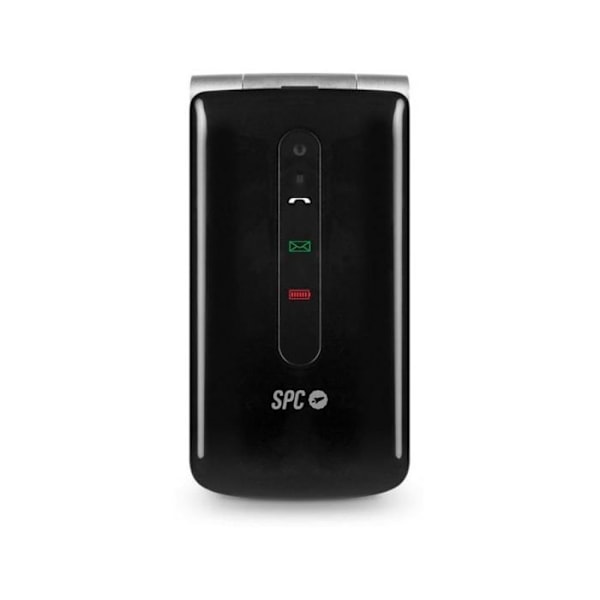 SPC Prince 4G – Flip Mobiltelefon för seniorer, stora knappar, SOS-knapp, laddningsvagga och USB-C – Svart