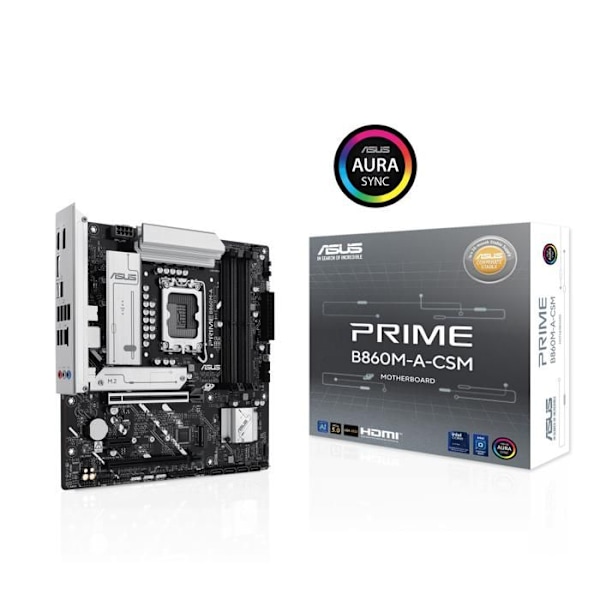 Moderkort - ASUS - PRIME B860M-A-CSM - Socket LGA1200 - Max 1 processor - Intel Core Ultra