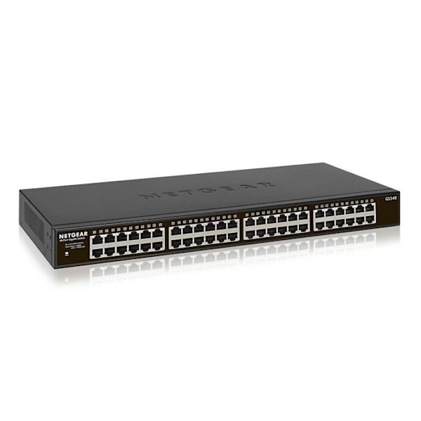 Switch - NETGEAR - GS348-100EUS - 48 portar 10/100/1000 RJ45 - Icke hanterbar - Gigabit Ethernet Svart