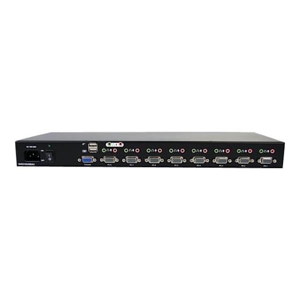 STARTECH 8-portars rackmonterad USB VGA KVM-switch med ljud (ljudkablar ingår) - 8 dator(ar) - 1920 x 1440
