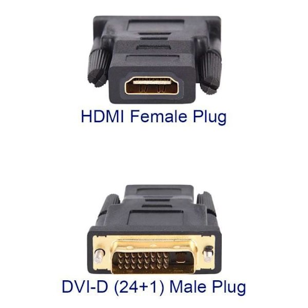 OCIODUAL Aisens A118-0091 HDTV till DVI-D 24+1-stift F-M Digital Adapter för PC Datorskärm Digital Converter