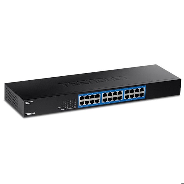 TRENDNET Gigabit Switch - 24 portar - Rackmontering - Integrerad universell strömförsörjning Svart
