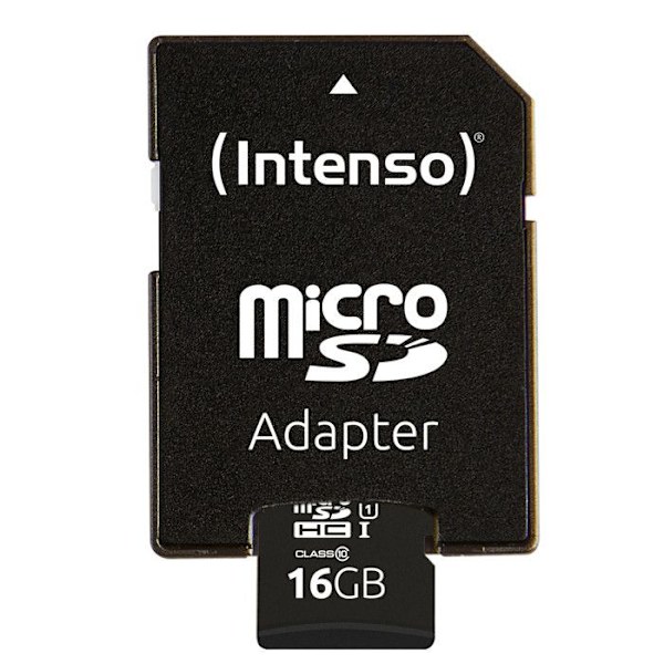 INTENSO 16GB UHS Class 1 microSDHC-minneskort - Svart