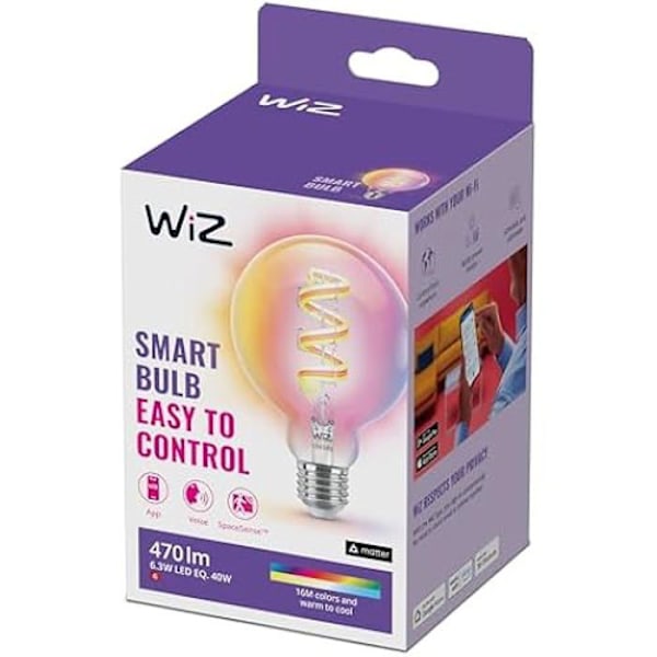 Ansluten LED-lampa - WiZ - E27 - 40W - Flerfärgad - Minimalistisk design Miljoner av färger och vita nyanser