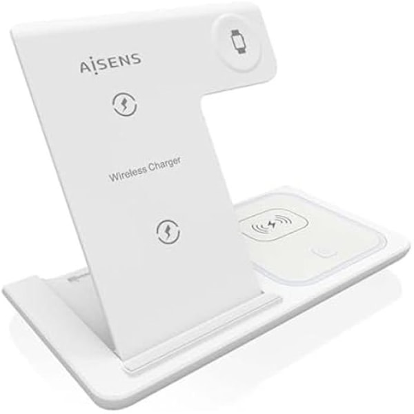 Trådlös laddare - AISENS - ASCH-15W3WC044-W - 15 W - USB-C - Justerbar vinkel - Överspänningsskydd