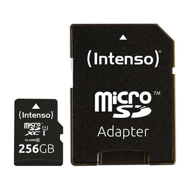 Flashminneskort - Intenso - Micro SDXC 256GB - UHS-I 80MB/s - Svart