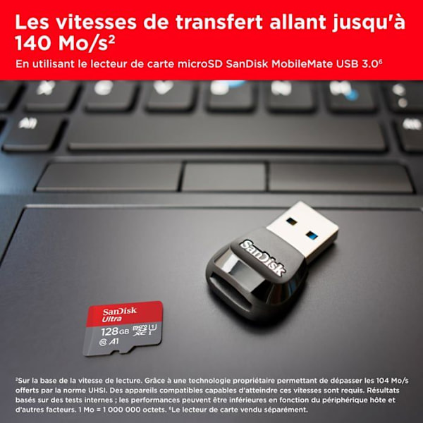 SanDisk Ultra 128 GB microSDXC-minneskort - Klass 10 - 120 MB/s läshastighet