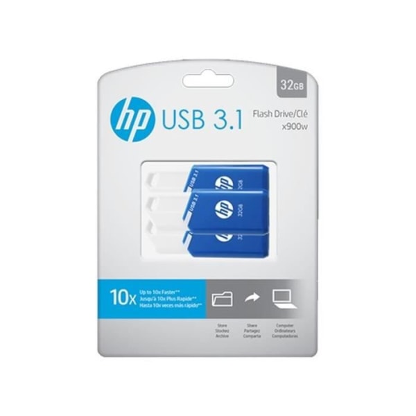 HP USB-minne 3 uds 32 GB Blå, Vit